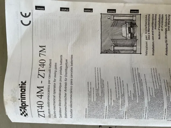 Attuatore APRIMATIC ZT40 4M per cancello
