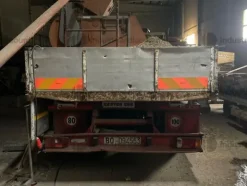 1#9189 Autocarro Fiat Iveco 109 con cassone ribaltabile trilaterale e gru Effer