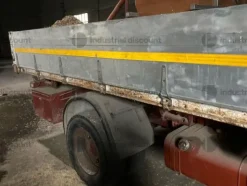 1#9189 Autocarro Fiat Iveco 109 con cassone ribaltabile trilaterale e gru Effer