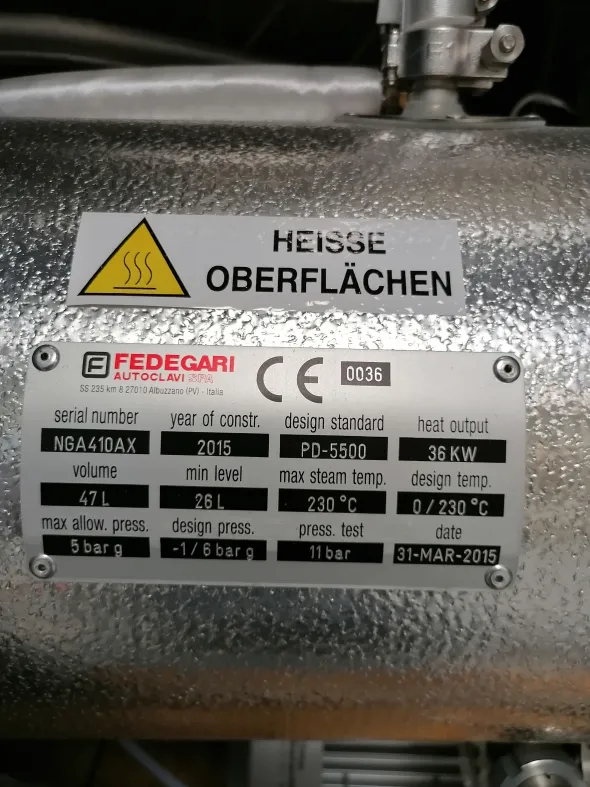 Autoclave Fedegari FOB5L/TS