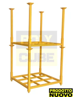 Bancali o pallet in ferro accatastabili con montanti
