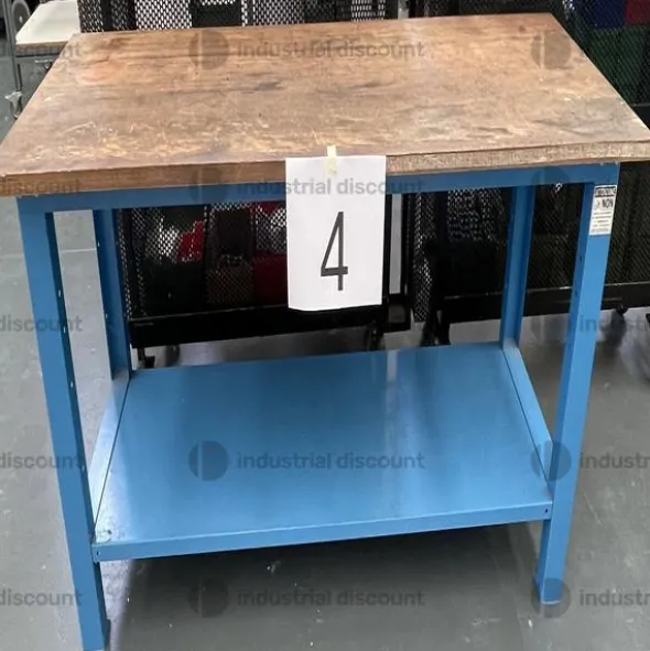 13#9214 3 banchi da lavoro blu con ripano in legno Blocco A
