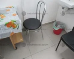 19#9809 Banco in acciaio, sedie, tavolo e carrello
