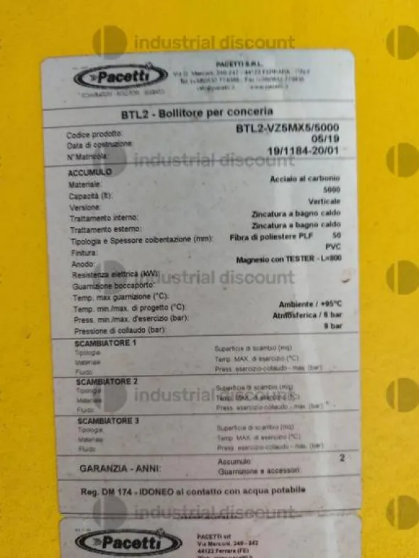 33#8878 Bollitore da 5000 litri