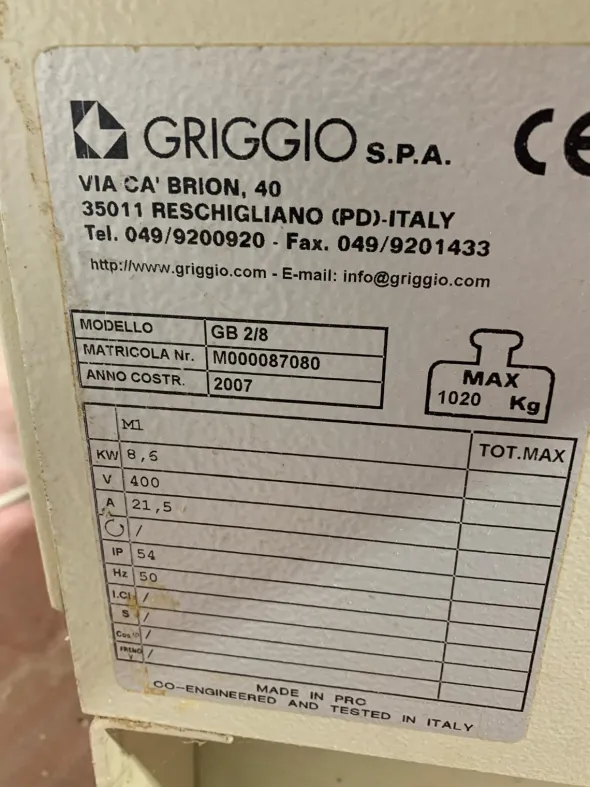 Bordatrice GRIGGIO GB2/8 CE usata