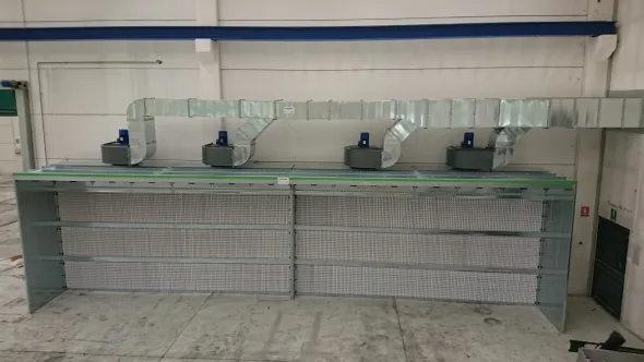 Cabina di verniciatura a secco da 12000mm X 1500mm.