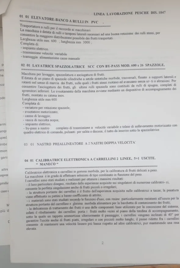 Calibratrice per pesche e ogni tipologia di agrume