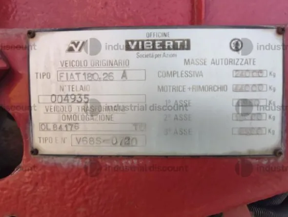 13#9387 Camion Fiat 180-26 ribaltabile trilateralecon Gru Bonfiglioli