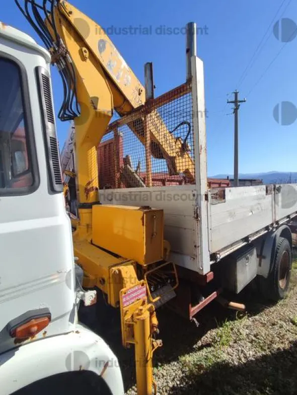 14#9387 Camion Fiat 130 ribaltabile trilaterale con Gru PM