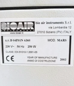 CAPPA STERILE – BIO AIR INSTRUMENTS – MARS (CAP-16)