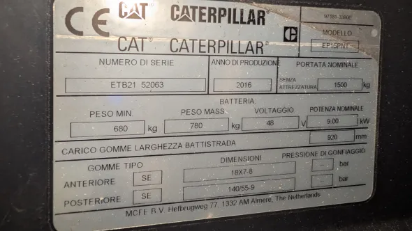 Carrello elevatore CAT Caterpillar EP15PNT