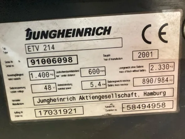 carrello elevatore Jungheinrich usato