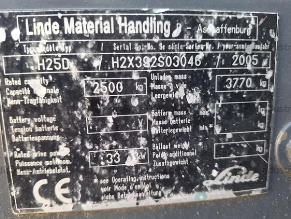 1#8805 Carrello elevatore Linde H25D