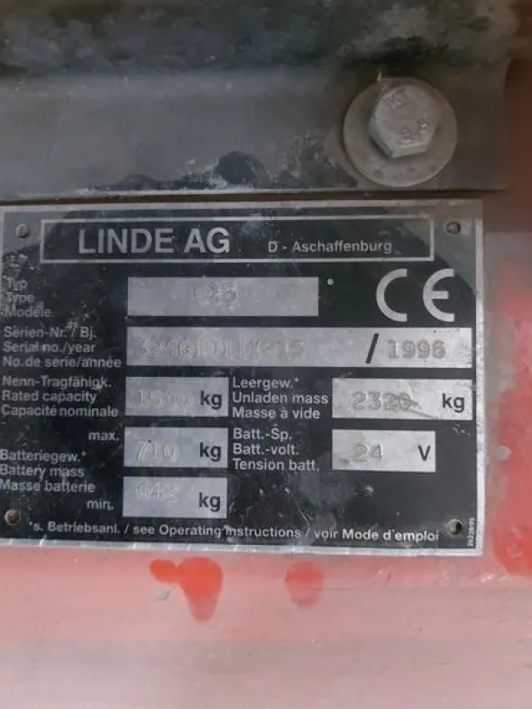 39#8616 Carrello elevatore Linde tipo E15