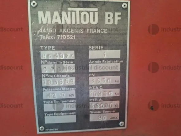 2#9380 Carrello elevatore Manitou Modello MC40 FC