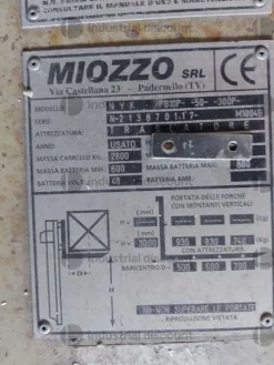 20#9470 Carrello elevatore MIOZZO NYK 1B10P-50-300P