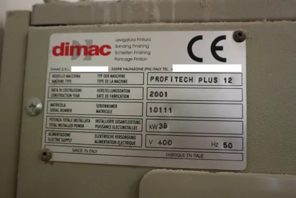 209#6560 Carteggiatrice Dimac