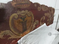86#8837 Cassone e testata letto legno d'abete del XVIII secolo