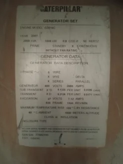 CAT G3516C 1.600 KWe