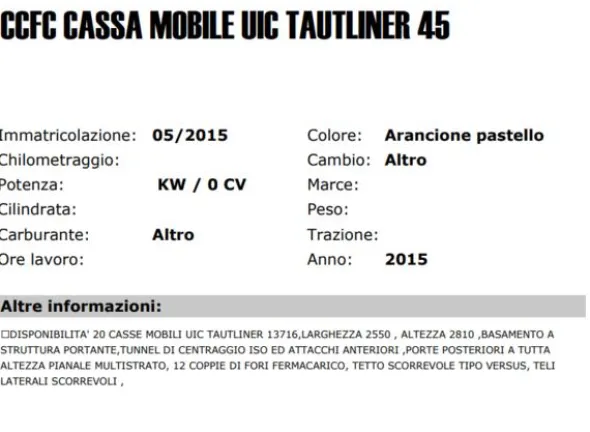 20#4158 CCFC cassa mobile Uic Tautliner 45
