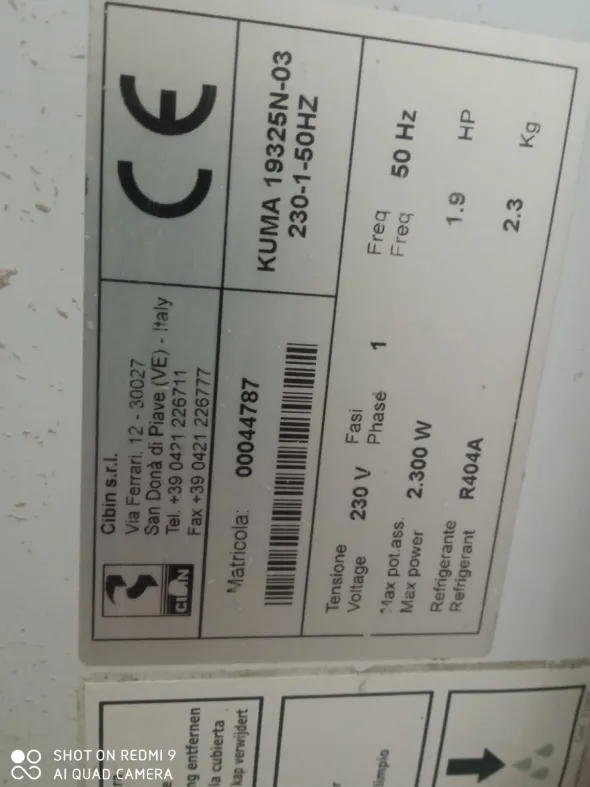 Cella positiva 3x4m Cibin con motore