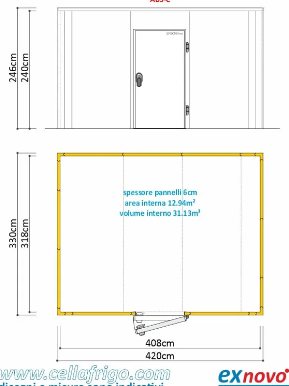 Cella positiva 3x4m Cibin con motore