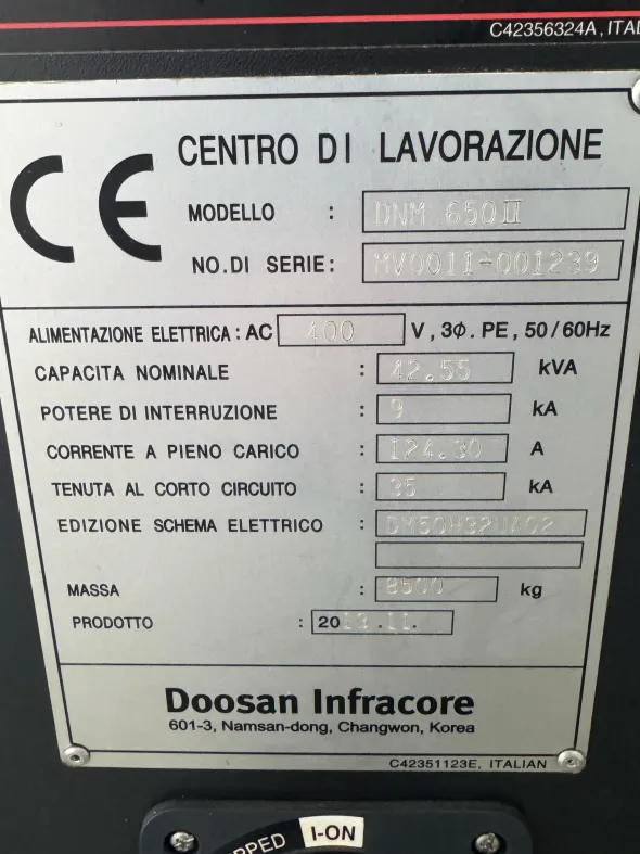 Centro di lavoro DOOSAN DNM 650 II | 1270x670x625