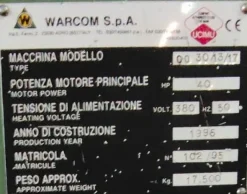 Cesoia a ghigliottina WARCOM 3050 x 17mm C 30-13/17