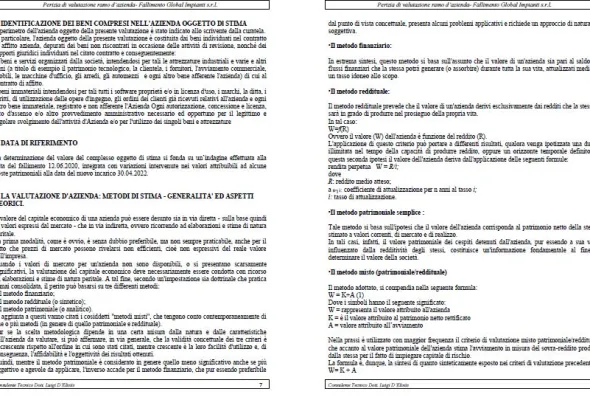 Cessione ramo d'azienda fall. 18/2020 Trib. Arezzo