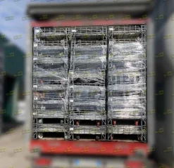 Ceste zincate con ruote o carrelli ripiegabili usati