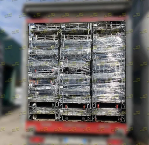 Ceste zincate con ruote o carrelli ripiegabili usati