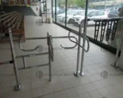 27#9809 Cestini della spesa espositore e barriera in acciaio