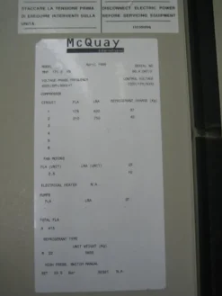 26#2996 Ciller di raffreddamento Mcquay