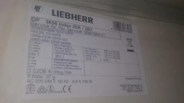 Congelatore verticale Liebherr mod. GP 3656