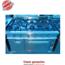 Cucina a gas 6 fuochi con forno professionale