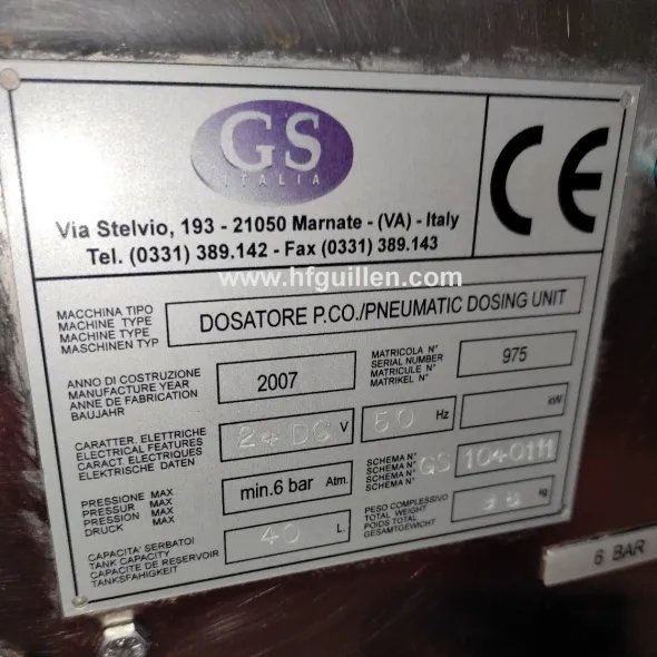 DOSATORE PNEUMATICO 1 PISTONE GS ITALIA
