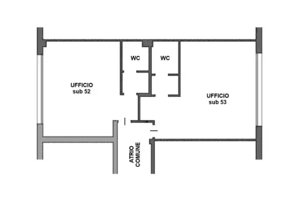 #2536689 Due uffici e tre box auto in edificio pluriuso