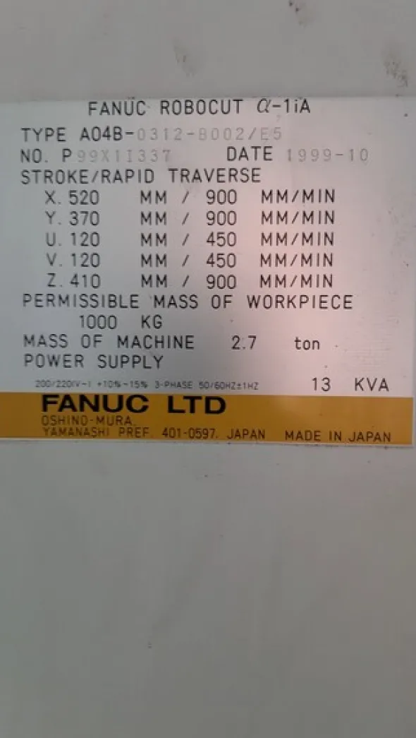 1#7378 Elettroerosione a filo Fanuc