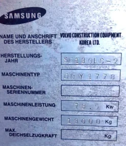 ESCAVATORE SAMSUNG 130 LC