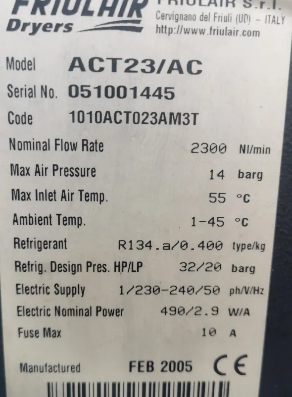 ESSICATORE FRIULAIR ACT23