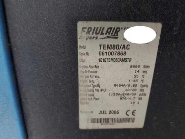 1#5576 Essiccatore TEM80 e compressore Ingersoll