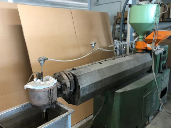 ESTRUSORE MONOFILO HDPE CON RULLI E FORNO