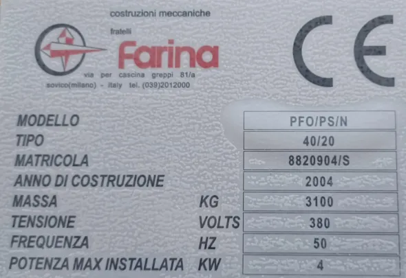 Farina mod. PFO/PS/N 40/20 4 ASSI