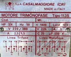 FIR 1135 Motore macchina Cucire trimonofase 1400 giri