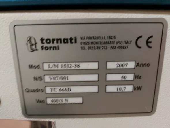 13#7592 Forno da laminazione Tornati Forni