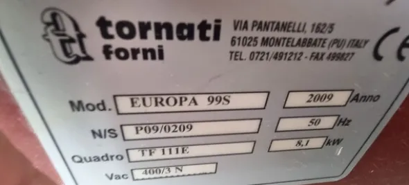 18#8391 Forno elettrico Tornati Europa
