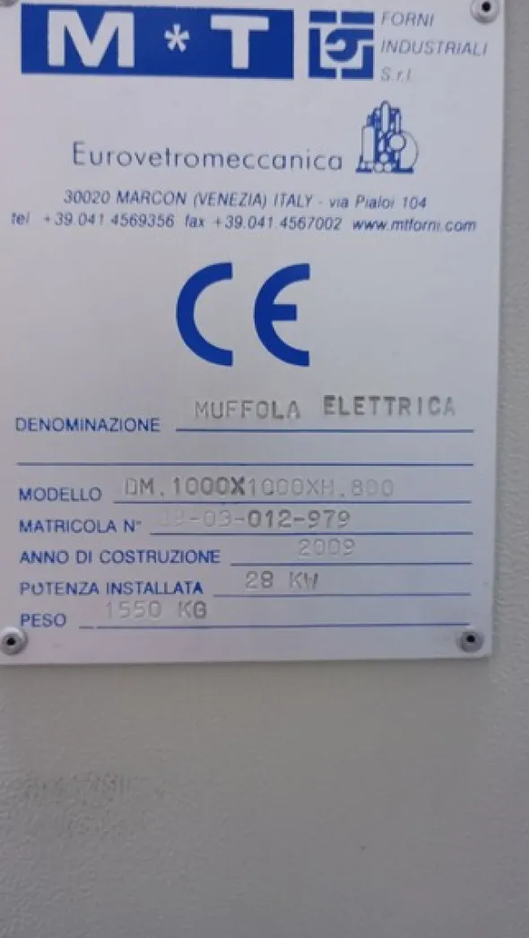 1#8356 Forno industriale M&T Muffola Elettrica