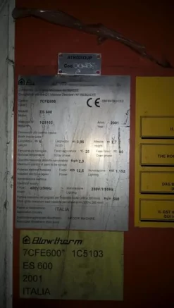 5#3726 Forno per verniciatura Blowtherm