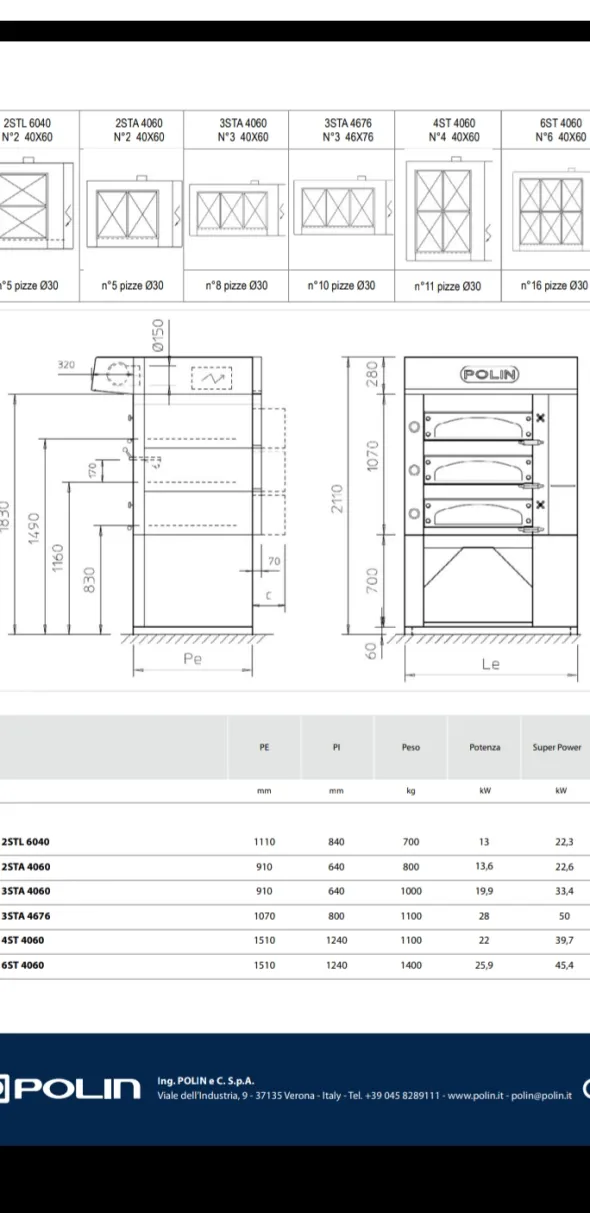 Forno professionale Polin Stratos Old Style