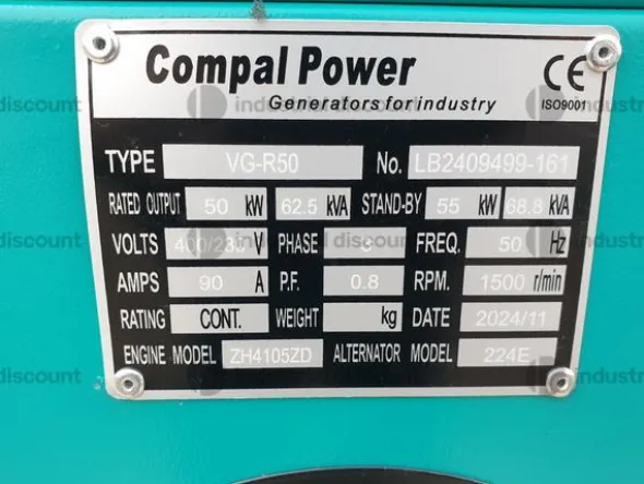 6#9575 Generatore elettrico dieselCompal Power VG-R50